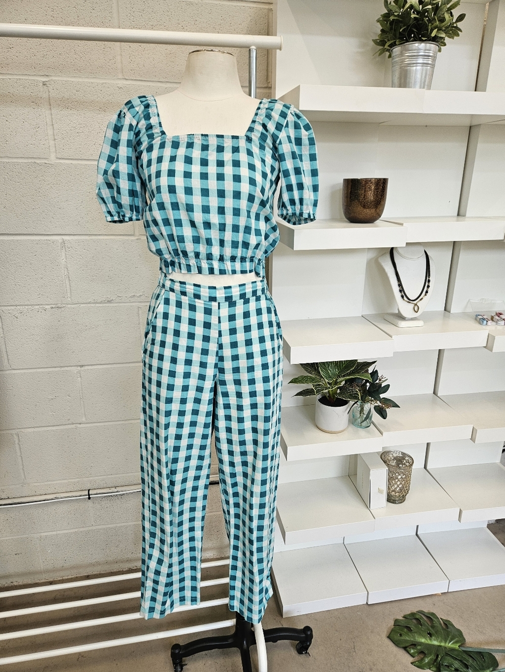 Gingham Top And Pant Set